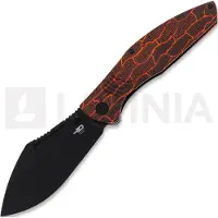 Bestech Lockness - Blackwash - G10 foldekniv, sort, orange