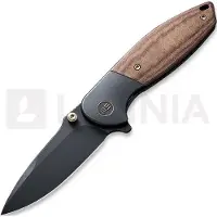 We Knife Nitro Mini, Black Titanium, Brown Micarta Inlay