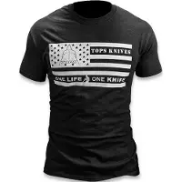 Tops knives Flag Logo Black t-shirt, L