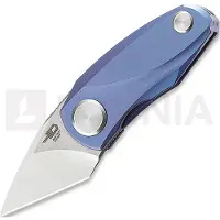 Bestech Tulip DDB - Stonewash + Satin - Titanium foldekniv, blå