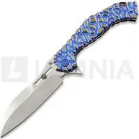 Olamic cutlery Soloist M390 Scout foldekniv, Blue & Gold Volcanic Carving