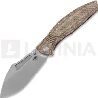 Bestech Lockness - Stonewash - Natural Canvas Micarta foldekniv