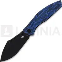 Bestech Lockness - Blackwash - G10 foldekniv, sort, blå