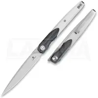 Bestechman Lanza - Satin + Stonewash - G10 foldekniv, sort, hvid