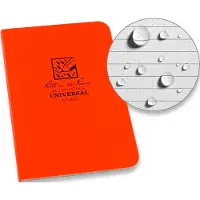 Rite in the rain Weatherboof Soft Cover Pocket Notebook 3.5 " X 5 " Orange Cover Universal Pattern (No. Or54)