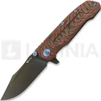 Reate 9D-V2 foldekniv, Lava Flow Fat Carbon, Black DLC
