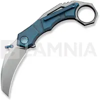 We Knife Tayra foldekniv, Blue & Gray Ti, Satin