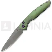 Olamic cutlery Aura Auto foldekniv, Rainforest Texwash Titanium