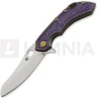 Olamic cutlery Wayfarer 247 S90V Mouflon foldekniv, Purple Geometrical Carving