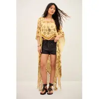 Ba&sh BA&SHtil kvinder. 1E26ZELM Poncho Zelma gul (OSFA), Casual, Viscose