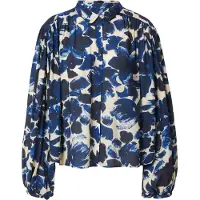 MUNTHE Bluse 'LYNX' blå / marin / offwhite