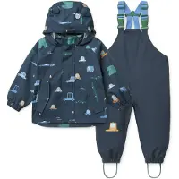 Liewood Funktionsjakkesæt 'Manu' navy / lyseblå / honning / græsgrøn