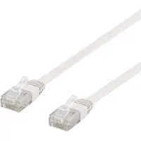 Deltaco U/UTP Cat6 Netværkskabel, fladt, 15m, 250MHz, hvid