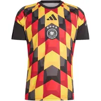 Adidas Tyskland Trænings T-Shirt Pre Match - Sort/Gul/Rød - , størrelse Small
