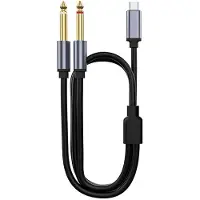 INF Type-C til dobbelt 6.5mm lydkabel - Tilslut dine instrumenter nemt 1 m
