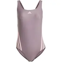 Adidas Dame 3-Stripes Svømmedragt Shadow Fig/Pink Spark