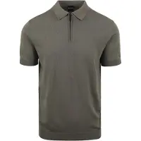Suitable poloshirt med halv lynlås i grøn Grøn måle