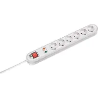 Bachmann SMART - Stikdåse - AC 230 V - output-stikforbindelser: 6 (power CEE 7/7) - 1.5 m ledning - hvid