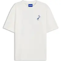 HUGO Crew neck T-shirt i bomuld med ørkenprint