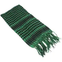 Typecat Unisex Scarf Polyester Plaid Tassel Arab Desert Shemagh, Green