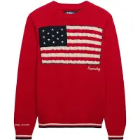 Superdry Superdrytil kvinder. W6110713A America Flag-trøje rød (M), Casual, Bomuld