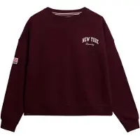 Superdry Superdrytil kvinder. W2012443A Athletic Relaxed-sweatshirt i bordeauxrød (XL), Casual, Bomuld, Burgund