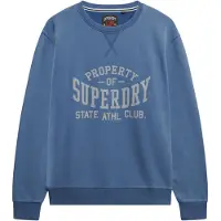 Superdry Superdrytil mænd. M2014090A Blå Athletic Essential sweatshirt (M), Casual, Bomuld, Lange ærmer