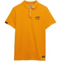 Superdry Superdrytil mænd. M1110449A Polo Vintage Athletic gul (L), Casual, Bomuld, Korte ærmer