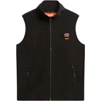 Superdry Superdrytil mænd. M5012158A Fleeceforet vest Active sort (M), Casual, Genanvendt polister, Bæredygtig