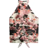 Superdry Superdrytil kvinder. W6012024A Top halter jacquard Goshodoki lyserød (L), Casual, Party, Pink, Viscose, Uden ærmer/stropper