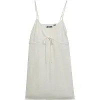 Superdry Superdrytil kvinder. W8011958A Mino Textura-kjole off-white off-white (S), Hvid, Casual, Bomuld, Uden ærmer/stropper