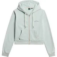 Superdry Superdrytil kvinder. W2012286A Hættetrøje med lynlås og Essential Logo Cropped-logo, lyseblå (XS), Casual, Bomuld