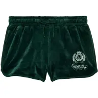 Superdry Superdrytil kvinder. W7110501A Shorts Country Club Velour grøn (L), Casual, Polyester