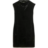 Superdry Superdrytil kvinder. W8011934A Velvet Bodycon kjole sort (M), Casual, Party, Polyester, Uden ærmer/stropper