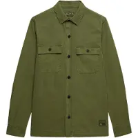 Superdry Superdrytil mænd. M4011143A Militær grøn skjorte (XXL), Casual, Bomuld, Lange ærmer