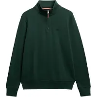 Superdry Superdrytil mænd. M2014381A Preppy grøn sweatshirt med halv lynlås (L), Casual, Bomuld