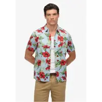 Superdry Superdrytil mænd. M4010947A Blå hawaiiskjorte (L), Casual, Bomuld, Korte ærmer