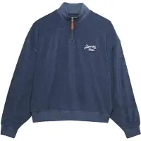 Superdry Superdrytil kvinder. W2012599A Heritage Terry sweatshirt blå (M), Casual, Bomuld