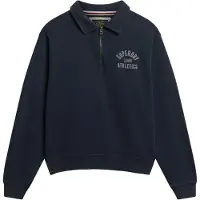 Superdry Superdrytil kvinder. W2012686A Sweatshirt Athletic Collared navy (L), Casual, Bomuld, Lange ærmer, Blå