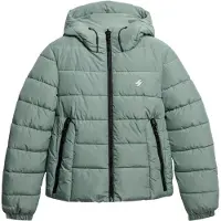 Superdry Superdrytil kvinder. W5012140A Grøn Spirit Sports-jakke med hætte (M), Casual, Polyester