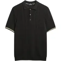 Superdry Superdrytil mænd. M1110441A Poloshirt med tekstur, sort (XXL), Casual, Bomuld, Korte ærmer
