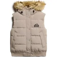 Superdry Superdrytil kvinder. W5011784A Vesten Everest beige (XS), Casual, Genanvendt polister, Bæredygtig