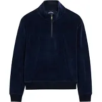 Superdry Superdrytil kvinder. W2012370A Sweatshirt med halv lynlås, Velour Half, marineblå (L), Casual, Bomuld
