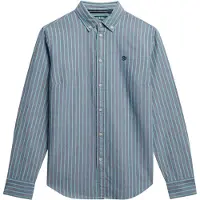 Superdry Superdrytil kvinder. W4010565A Slim fit oxfordskjorte blå (M), Casual, Bomuld, Lange ærmer
