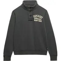 Superdry Superdrytil mænd. M2014013A Vintage Athletic Sweatshirt med halv knap, grå (L), Casual, Bomuld
