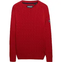 Superdry Superdrytil kvinder. W6110610A Rød Slouchy Cable-trøje (M), Casual, Stof