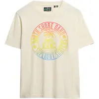 Superdry Superdrytil kvinder. W1011614A Afslappet T-shirt cremefarvet bænk (M), Hvid, Casual, Bomuld, Korte ærmer