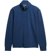 Superdry Superdrytil mænd. M2014342A Blå RIB Half sweatshirt med halv lynlås (XL), Casual, Bomuld