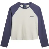 Superdry Superdrytil kvinder. W6011805A Essential Baseball T-shirt navy (S), Casual, Bomuld, Lange ærmer, Blå