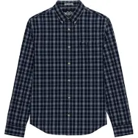 Superdry Superdrytil mænd. M4011107A Preppy Poplin skjorte marineblå (S), Casual, Bomuld, Lange ærmer